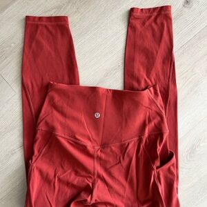 lululemon athletica Sienna Red Orange Leggings - align 28in with pockets